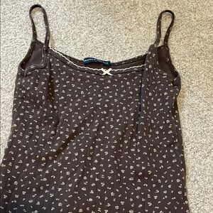 Brown Floral Tank Top